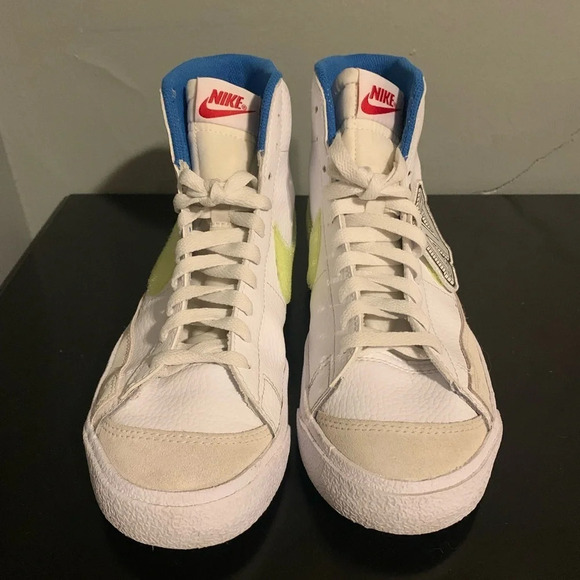 Nike Blazer Mid 77 White Lemon Velcro hi top size 7Y - Picture 4 of 7